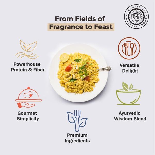 Pride Of India Pride Of India - PACK of 6 - Indian White Basmati Rice & Lentil Kitchari Mix - Protein Superfood, 1.5 Pound Jar