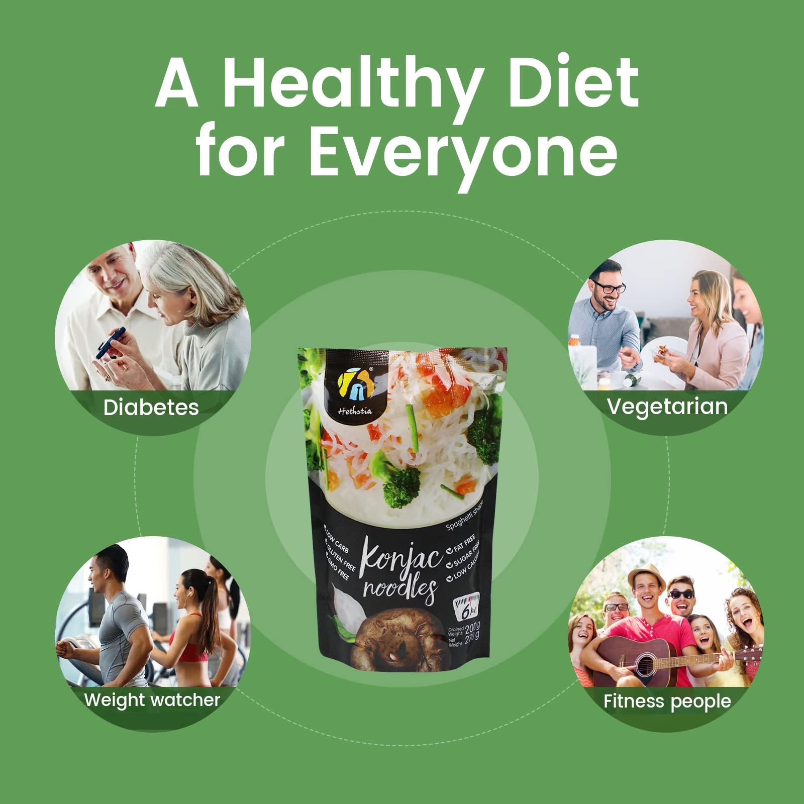 Hethstia Hethstia 12-Pack Konjac Noodle Diet Spaghetti and Shirataki Rice Paleo-Friendly, Sugar Free, Gluten-Free, Low Calorie and Vegan