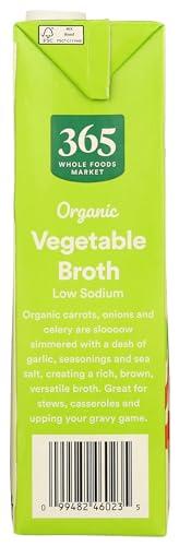 365 by Whole Foods Market 365 by Whole Foods Market, Organic Low Sodium Vegetable Broth, 32 Fl Oz