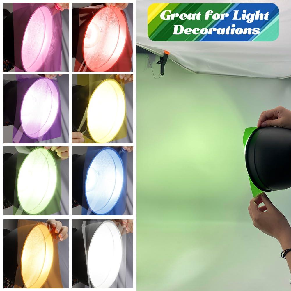 Diueoly Cellophane Wrap, 160pcs Cellophane Sheets, 8 Multi-Colors Colored Cellophane, 7.5x7.5 Inch Transparent Colored Plastic Wrap, Colored Cellophane Wrap for Christmas Valentine DIY Arts Crafts Decorations