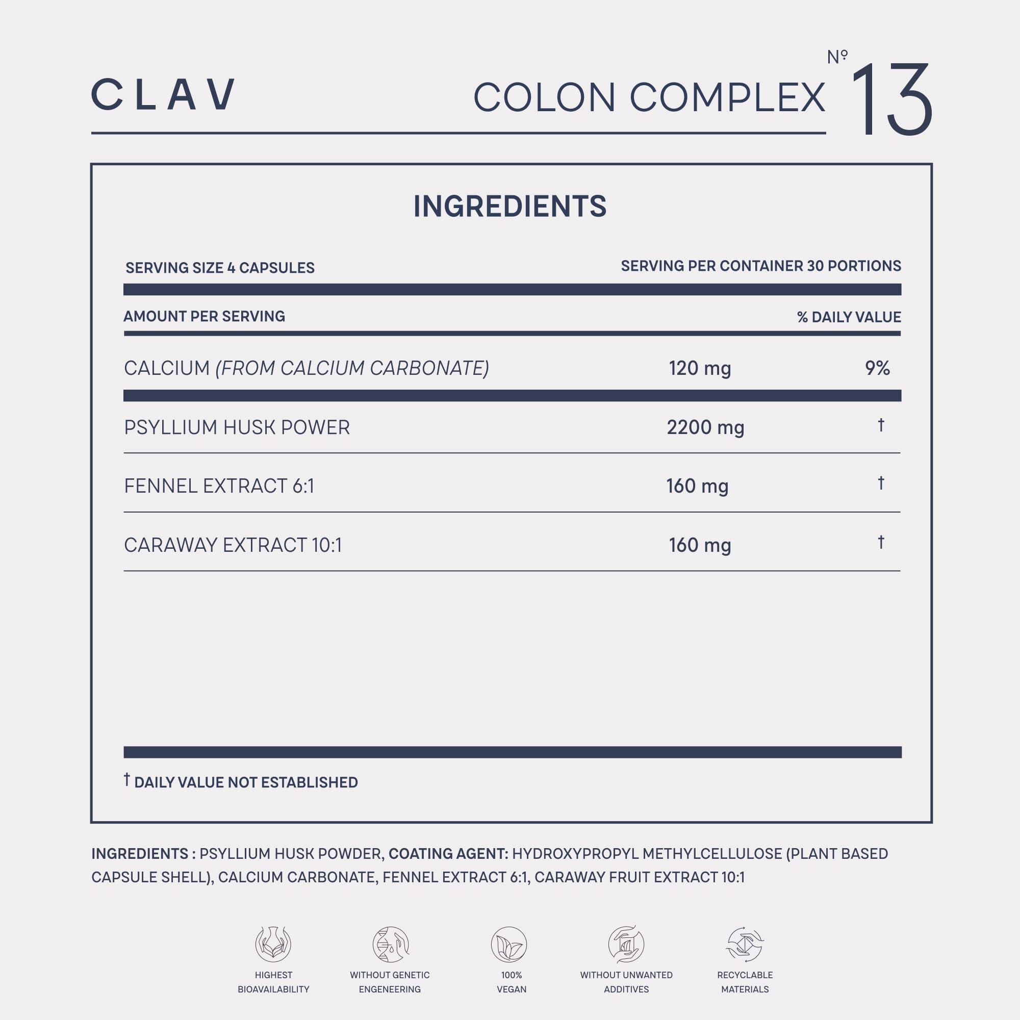 CLAV CLAV Premium Blood Pressure Support Supplement with Grape Seed Extract, L-Arginine, Black Garlic Extract & Potassium - 120 Capsules