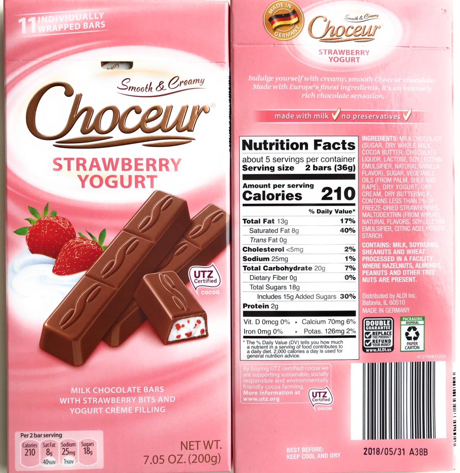 Choceur Choceur Milk Chocolate Bars with Strawberry and Yogurt (pack of 2)