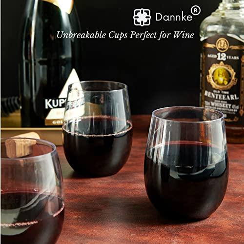 Dannke Dannke 48 Stemless Wine Glass Plastic,12oz Clear Plastic Wine Glasses For Parties Disposable Party Cups, Disposable Wine Glasses, Plastic Wine Cups,Wine Glasses Plastic Disposable Plastic Wine Tumbler