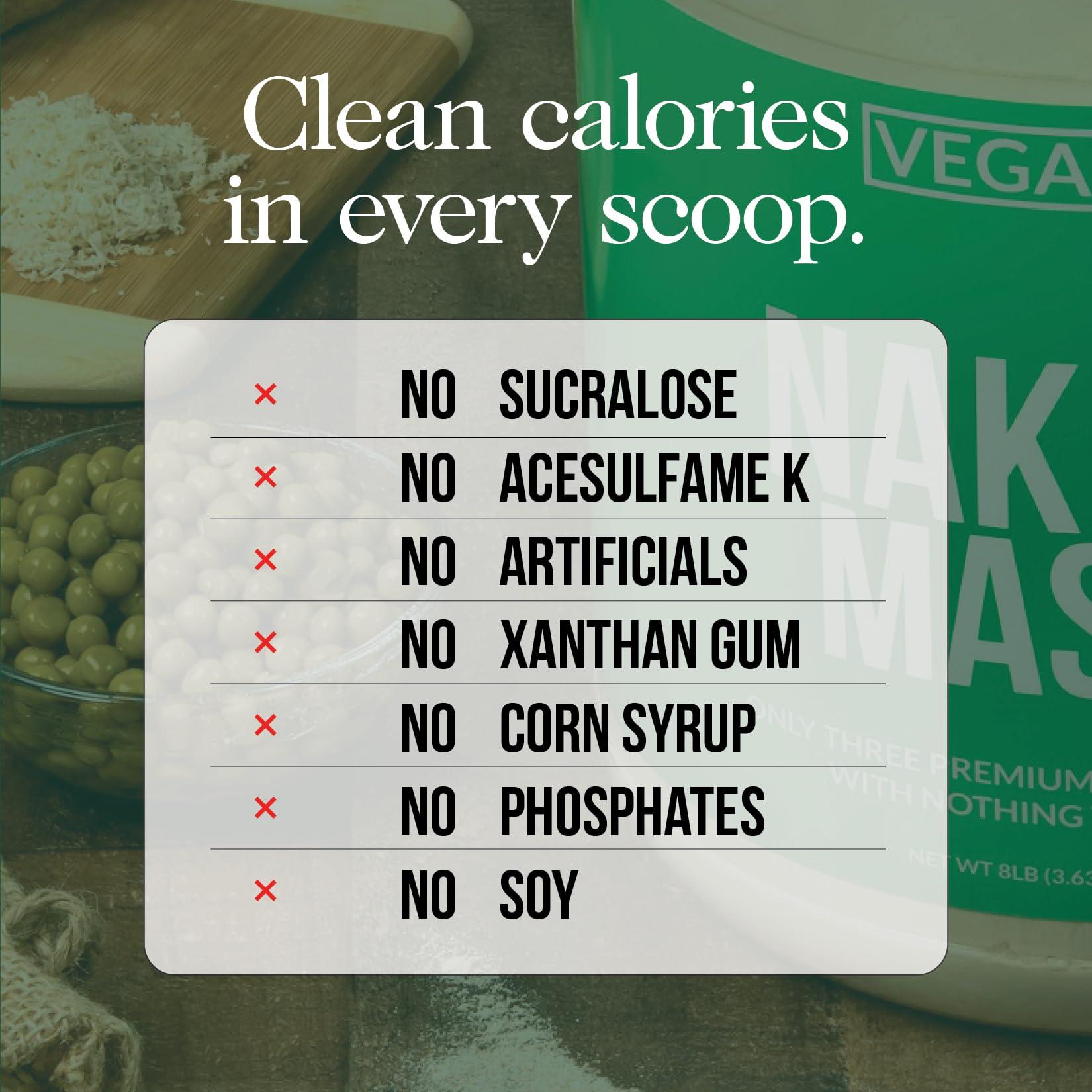 NAKED NAKED Chocolate Peanut Butter Vegan Mass - 1,290 Calories, Nothing Artificial, All Natural Chocolate PB Weight Gainer Protein Powder - 8LB Bulk, GMO Free, Gluten Free & Soy Free - 11 Servings