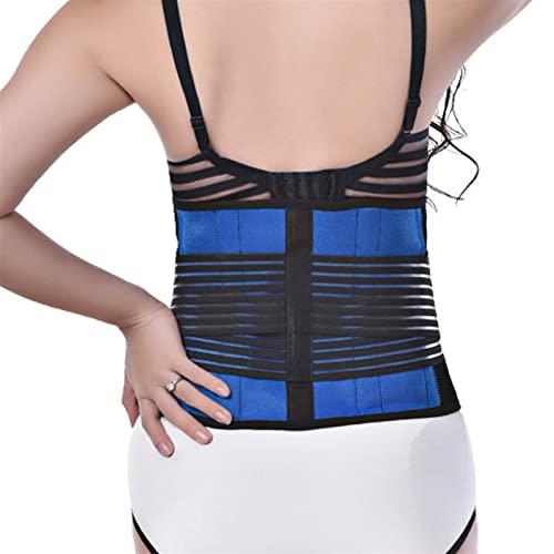 XMSM Plus Size L-6XL Waist Back Brace Support Belt for Men & Women Back Pain Relief Massage Shaper Belt Lower Lumbar Decompression Belt Post Surgery Girdles (Color : Blue, Size : X-Large)