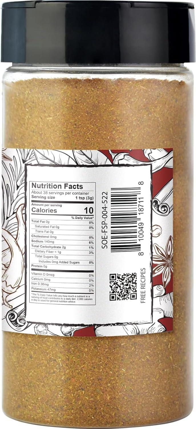 Soeos Soeos Chinese Five Spice 4 Ounce, Five Spice Powder, Five Spice Chinese Seasoning Non-GMO, Non-irradiated, No preservatives, No MSG (Pack of 2)