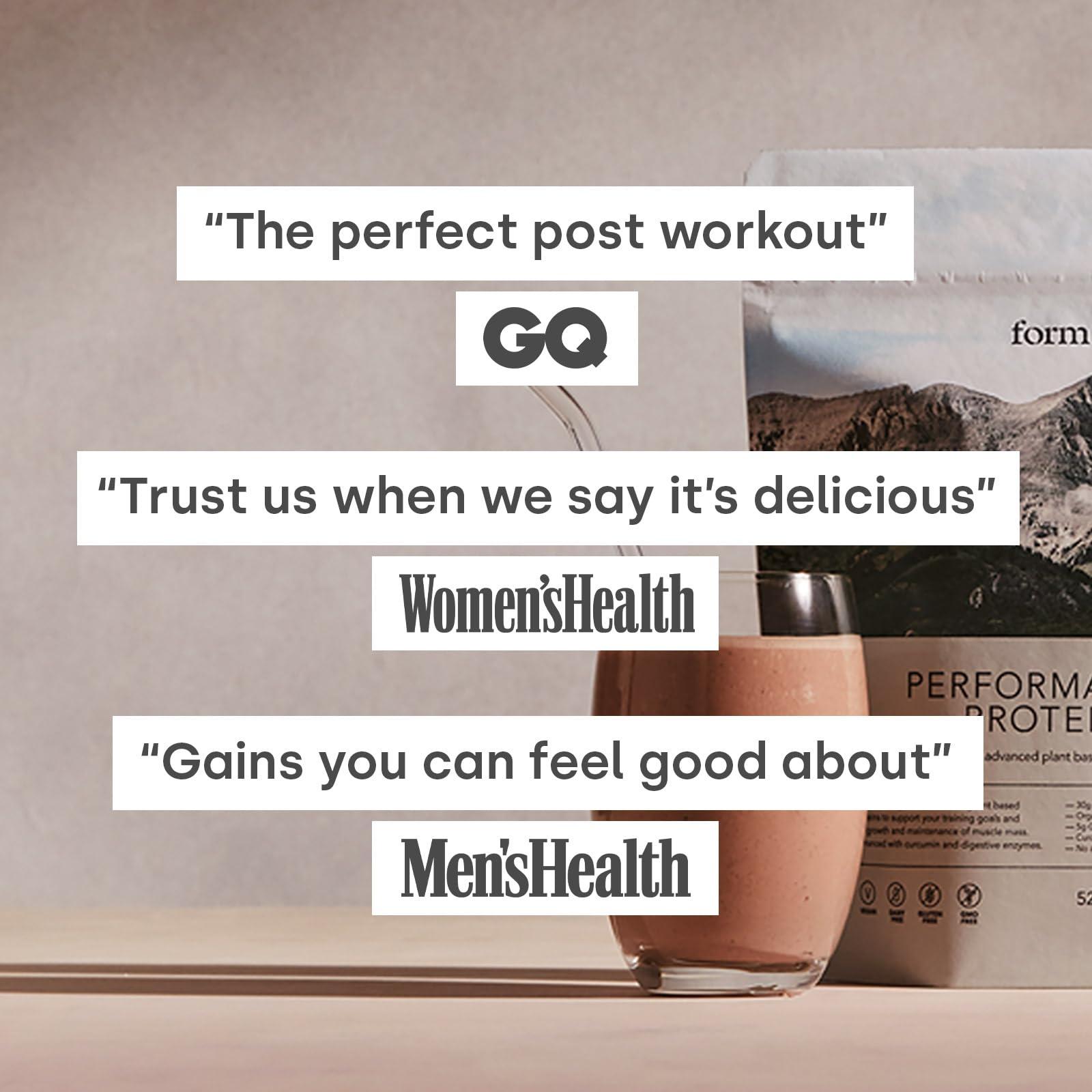 Form Form Performance Protein - Vegan Protein Powder - 30g of Plant Based Protein per Serving, with BCAAs and Digestive Enzymes. Perfect Post Workout. Tastes Great with Just Water! (Chocolate Hazelnut)