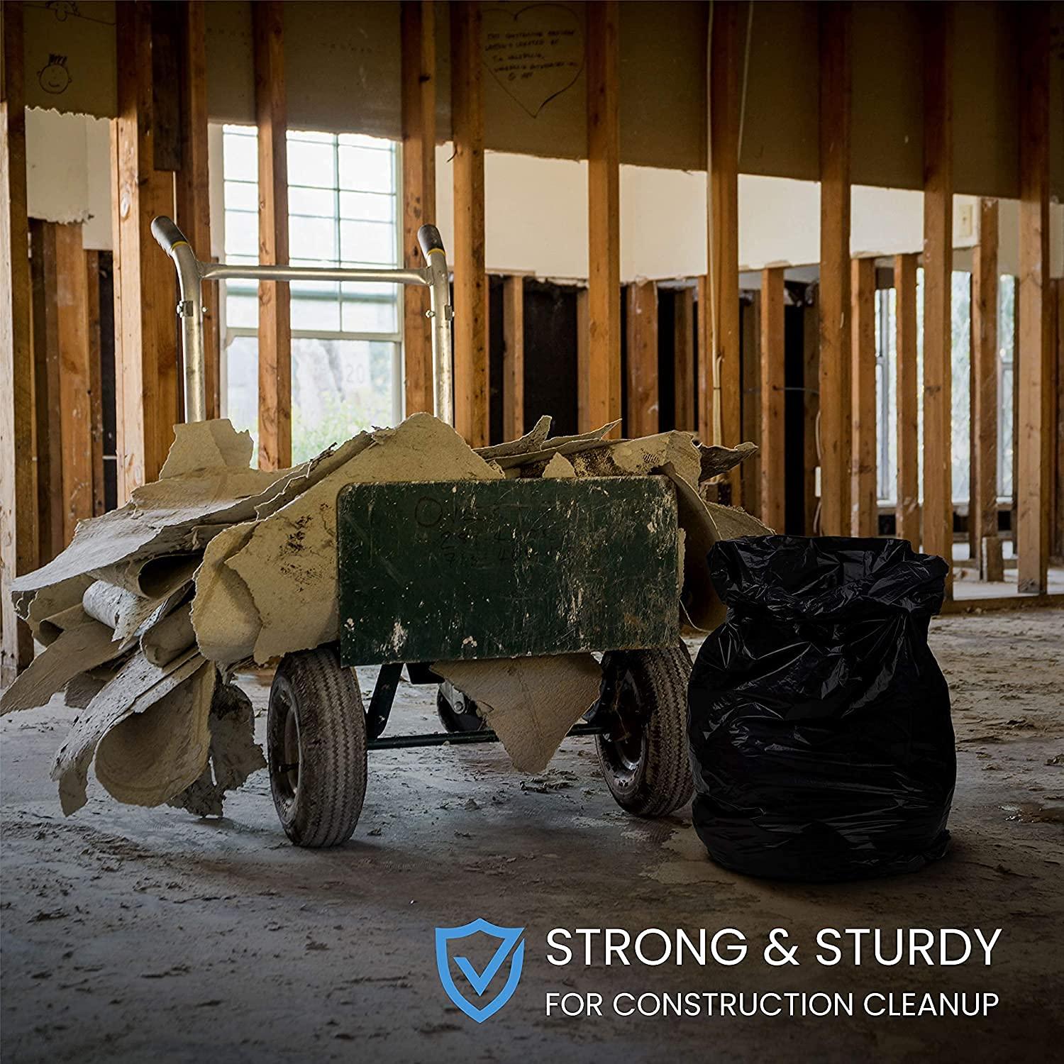 ToughBag ToughBag 55 Gallon Trash Bags, 55-60 Gallon Trash Bags Heavy Duty (50 COUNT) - Large Black Trash Can Liners, 50-60 Gal for Contractors, Commercial, and Lawn, 35 x 55\" - Made in USA