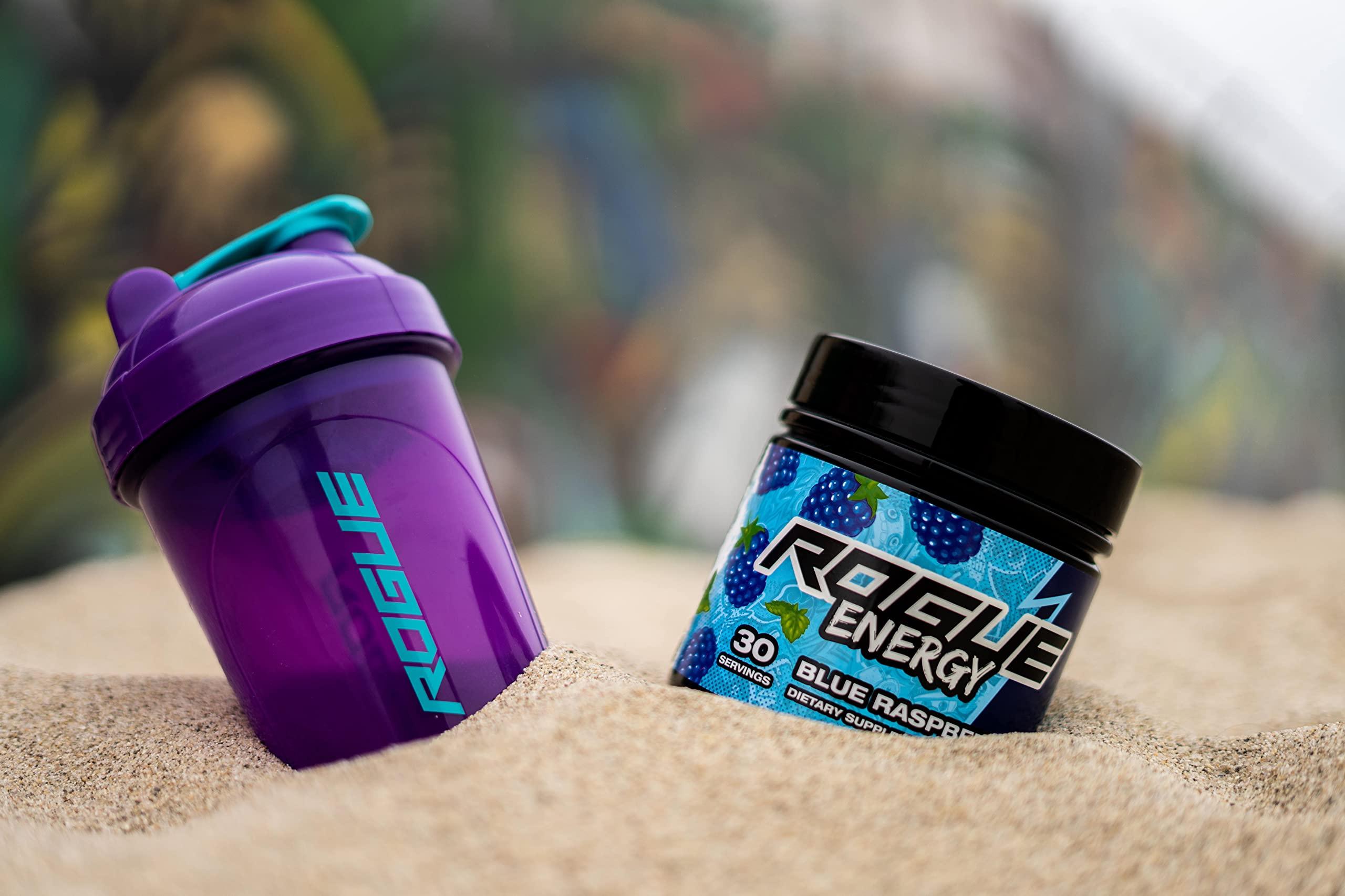 Rogue Energy Rogue Energy Energy Drink Powder for Long Gaming Hours - Energy Powder for Mental Focus - Sugar & Gluten Free - Gaming Supplement with Caffeine & Vitamins - Made in USA (Blue Raspberry - 40 Servings)