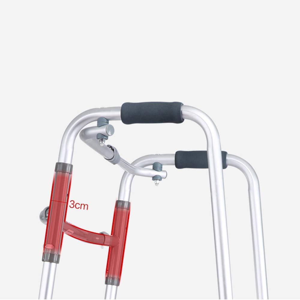 GFFFFFFJJJJJJJJJJJ Folding Rollator Four-Legged Walker for The Elderly Four-Legged Cane Sitting Bath Board + Potty + Casters Stainless Steel Auxiliary Walker