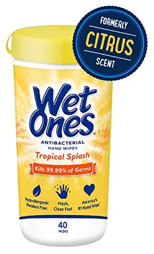 Wet Ones WET ONES Antibacterial Hands Wipes, Citrus Wipes,40 Count (Pack of 1)
