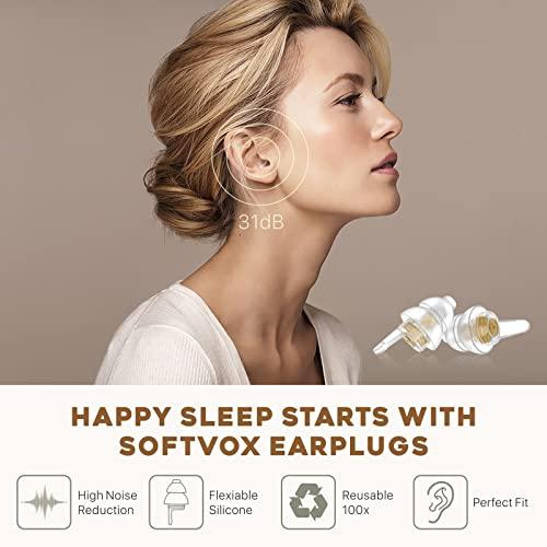 softvox softvox Small Ear Plugs 2 Pairs, Soft Silicone Noise Reduction Earplugs for Adults Kids 12+, Sound Blocking Earbuds for Sleeping, Snoring, Work, Concerts, Music,Travel,Motorcycle