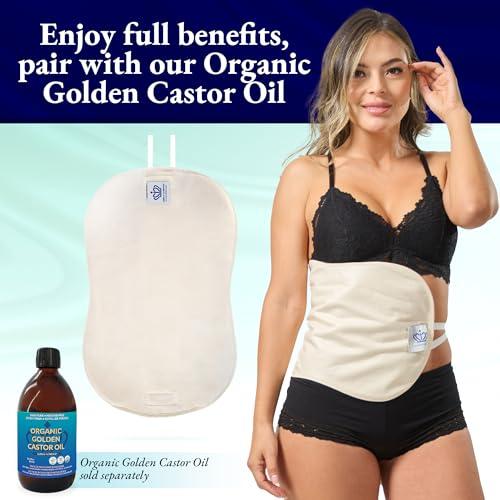QUEEN OF THE THRONES QUEEN OF THE THRONES Castor Oil Pack Bundle- Includes Original Castor Oil Pack and Neck. Less Mess, Reusable, Comfort Fit, Organic Cotton Flannel & Soft Straps.