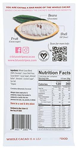 Blue Stripes Blue Stripes Whole Cacao Almond Butter Dark Chocolate Bar, 2.1 OZ