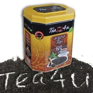 TEA 4U. BY ANVERALLY Tea4U FBOP Tips Loose Black Ceylon Tea, Fresh Handpicked Leaves with Metal Canister