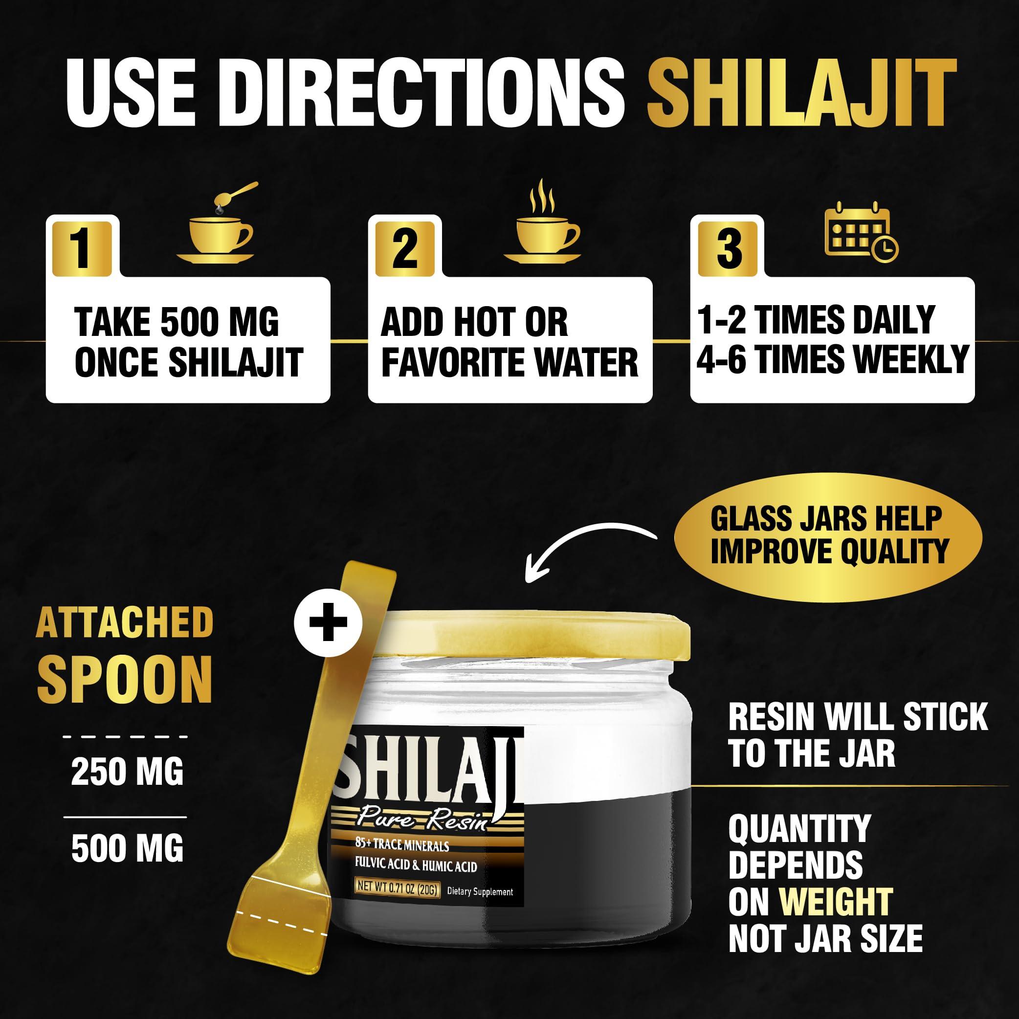 NUQIIT 2 Packs 20g Shilajit Supplement for 80-Serving Supply - Support Immunity, Brain Health & More - 500mg Shilajit Pure Himalayan Organic with Natural Fulvic Acid, Humic Acid & 85+ Trace Minerals