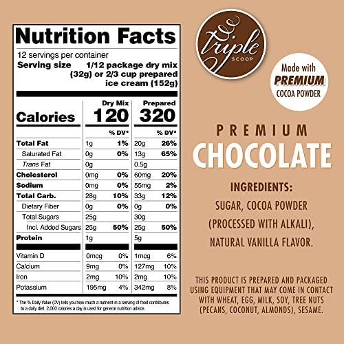 Triple Scoop Triple Scoop Premium Ice Cream Mix, Neapolitan Combo, ice cream starter for use with home ice cream maker, no artificial flavors, ready in under 30 mins, makes 6 qts (3 15oz boxes)