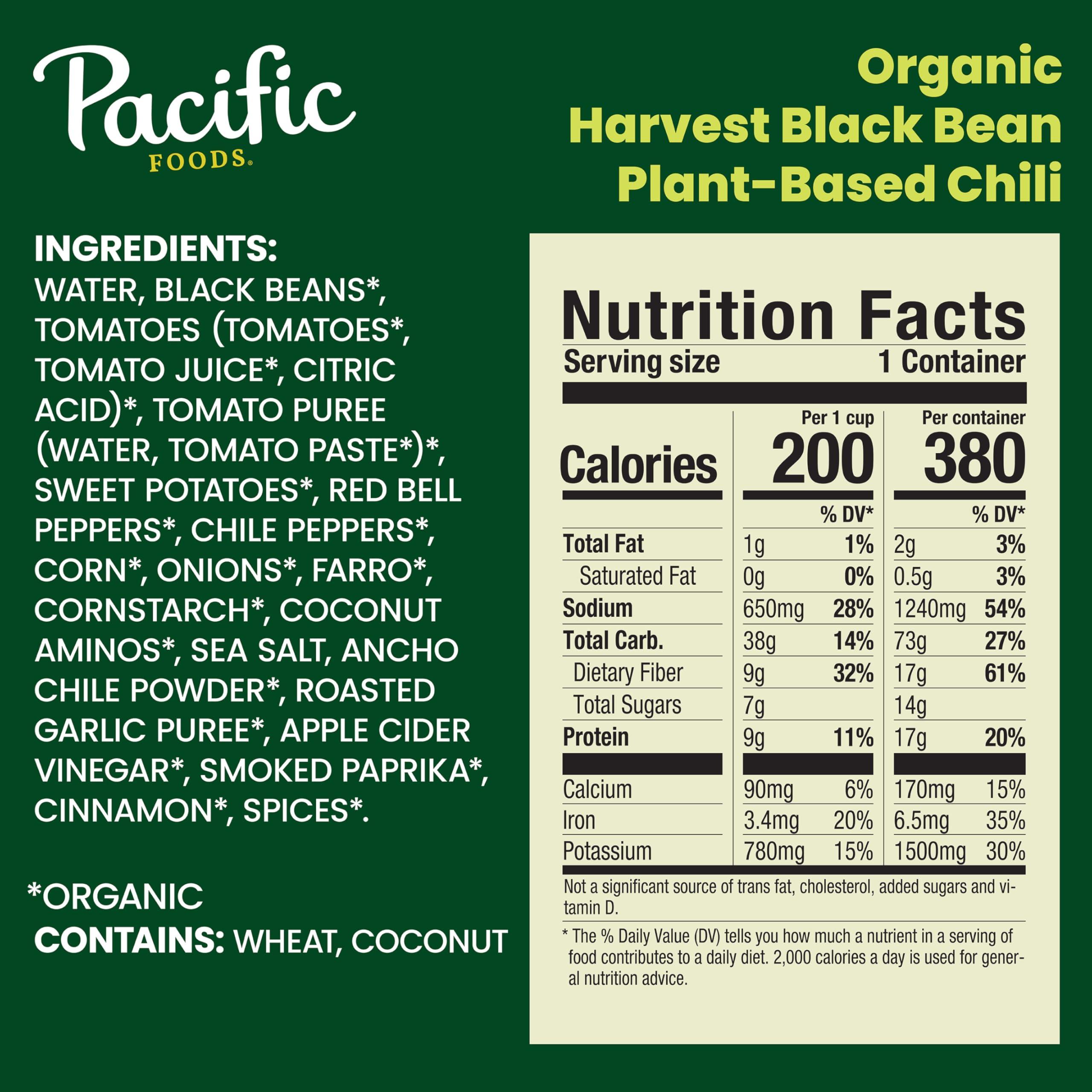 Pacific Foods Pacific Foods Organic Harvest Black Bean Chili, Plant Based, 16.5 oz Can