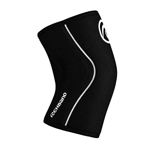 Rehband Rehband Rx Knee Sleeve Power Max, 1 piece, knee support 7mm neoprene, strongman, heavy lifting, longest knee sleeve, Colour:Black, Size:XS