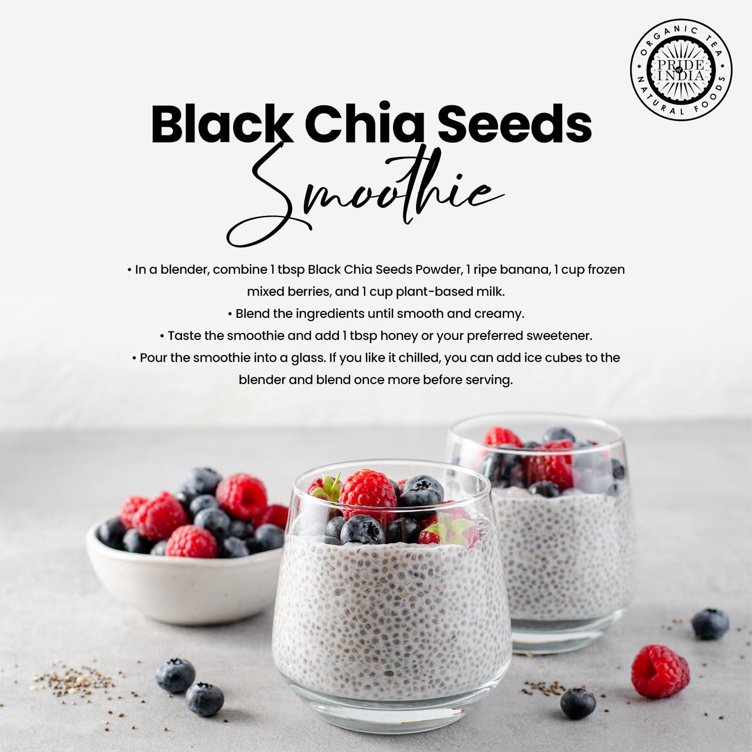 Pride Of India Pride Of India- Premium Black Chia Seeds Powder 1 lbs (454 gm) Mild Nutty Earthy Taste Freshly Milled in Small Batches | Used for Baking Coating Thickening | Vegan, Gluten-Free