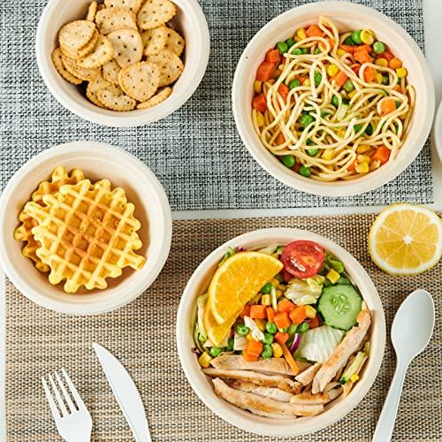 ECOLipak ECOLipak 12 oz Paper Bowls, [150-Pack] Compostable Paper Bowls Bulk, Heavy-duty Disposable Soup Bowls for Hot And Cold Food