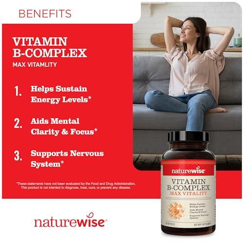 NatureWise NatureWise Vitamin D3 5000iu Healthy Bones Teeth Muscle Immune Support + Vitamin B Complex Cellular Energy Mental Clarity Women Men