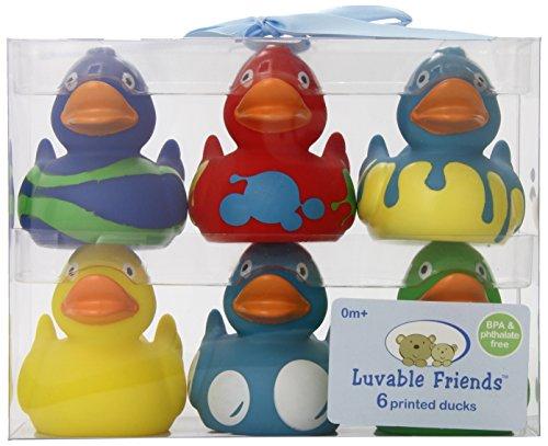 Luvable Friends Printed Rubber Ducks, Multicolor, 6-Count image-1