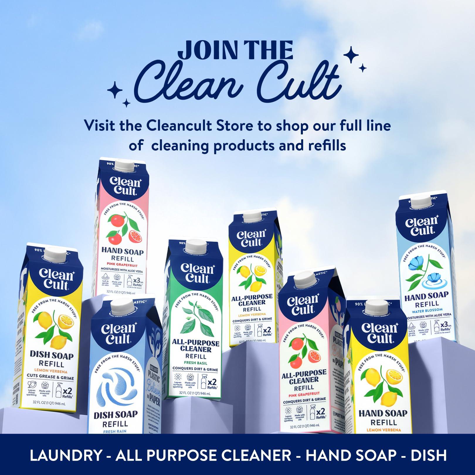 Cleancult Cleancult Dish Soap Liquid Refill (32oz, 1 Pack) - Plant Based Cleaning Power - Dish Soap that Cuts Grease & Grime - Free of Harsh Chemicals - Uses 90% Less Plastic - Wild Lavender