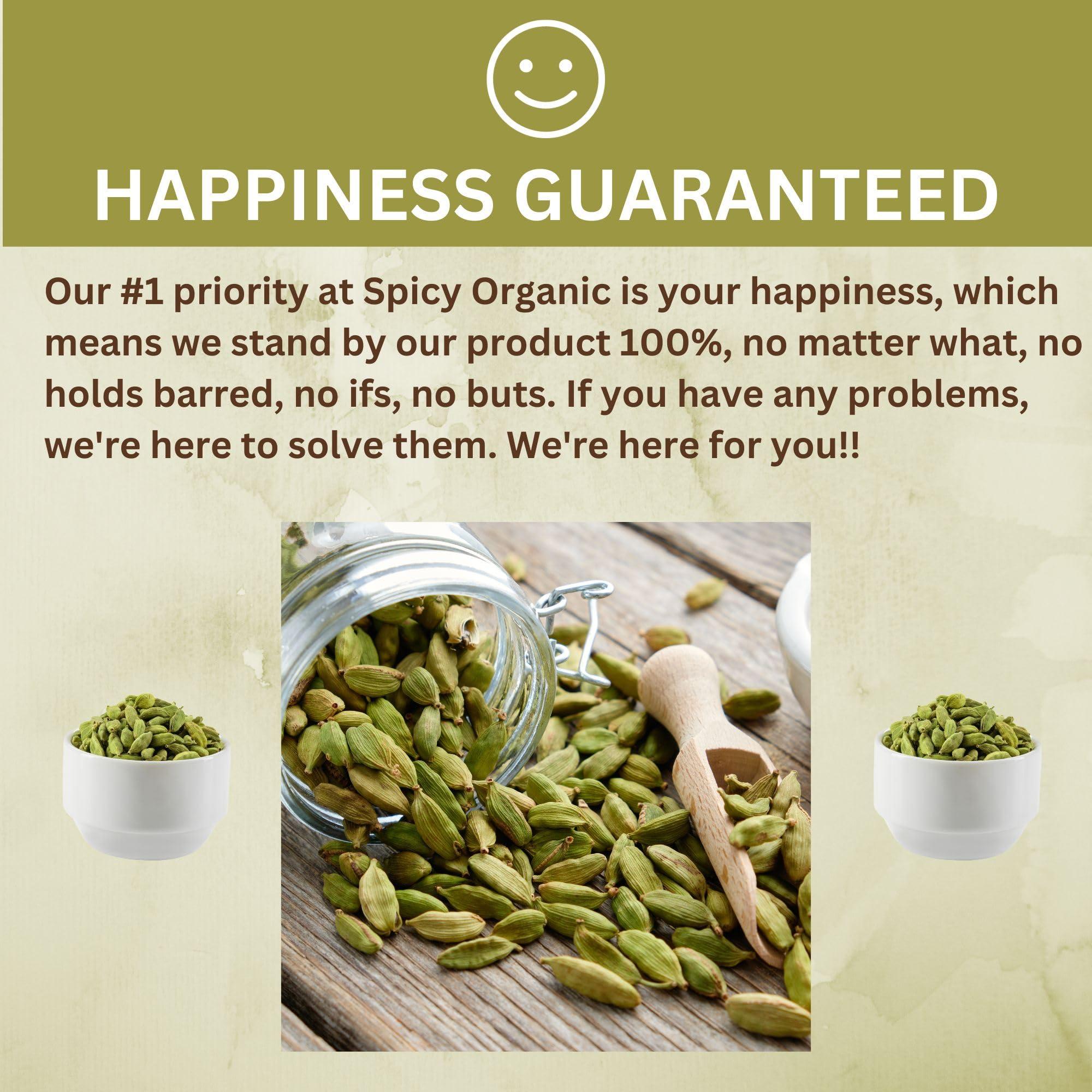 SPICY ORGANIC SPICY ORGANIC Green Cardamom Pods 2 oz - Whole Cardamon Seeds for Authentic Spice Flavor, Natural Caramon Pod for Tea, Cooking, and Baking- USDA Certified Organic, Gluten-Free, Non-GMO and Kosher