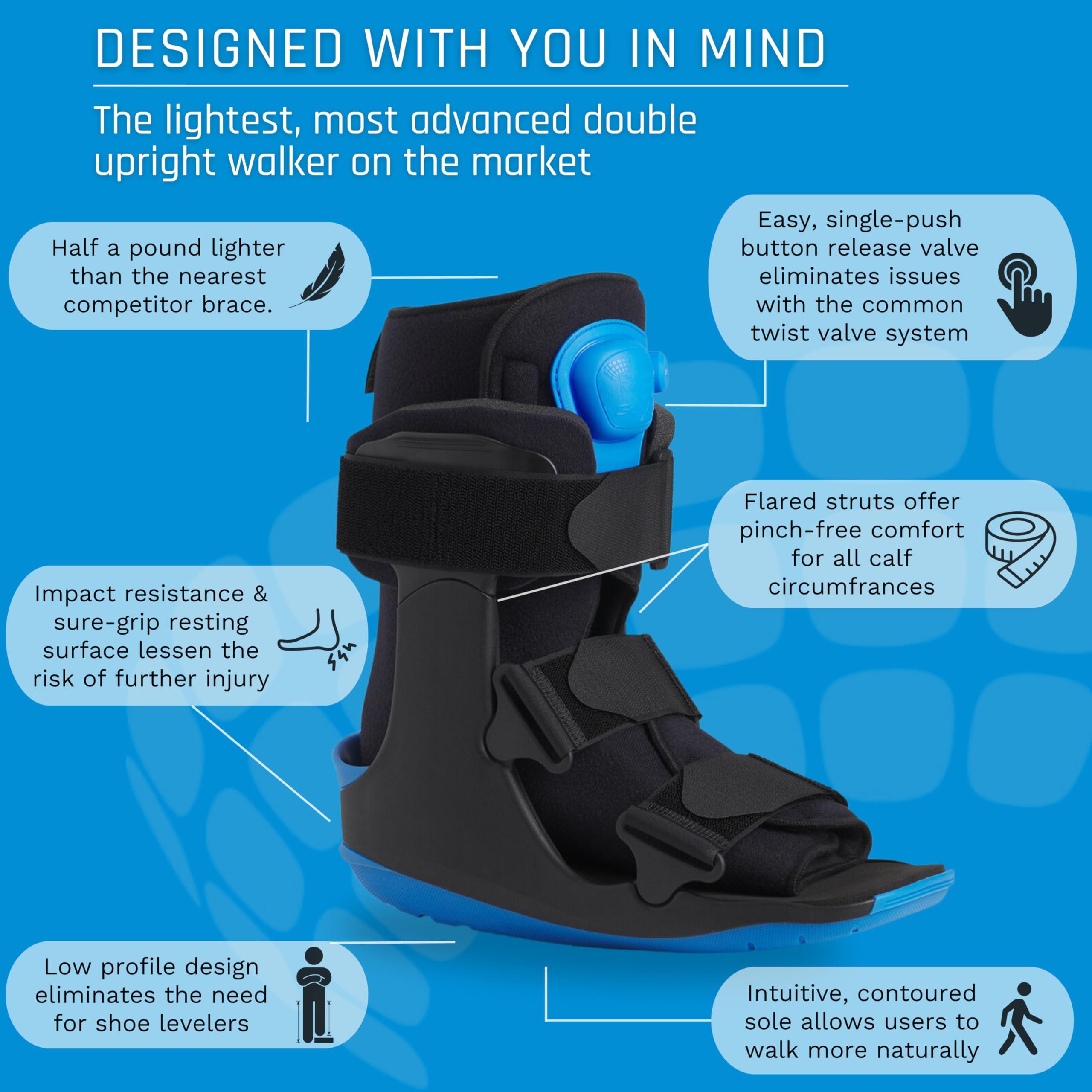 Ovation Medical Ovation Medical Gen 2 Pneumatic Walking Boot - Lightweight, Low Profile CAM Walker Boot - Premium Medical Boot for Foot Injuries, Ankle Sprains, Fracture Recovery Support, & More (Short, Large)