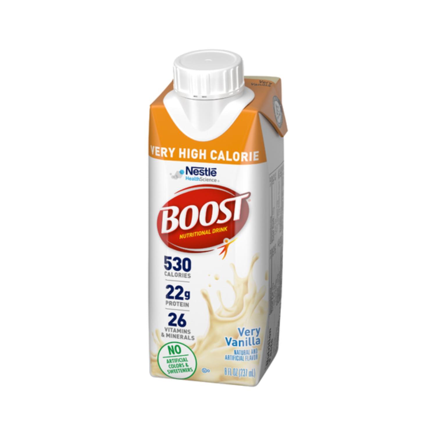 BOOST Boost Very High Calorie Nutritional Drink, Very Vanilla - No Artificial Colors or Sweeteners - 8 FL OZ (Pack of 27)
