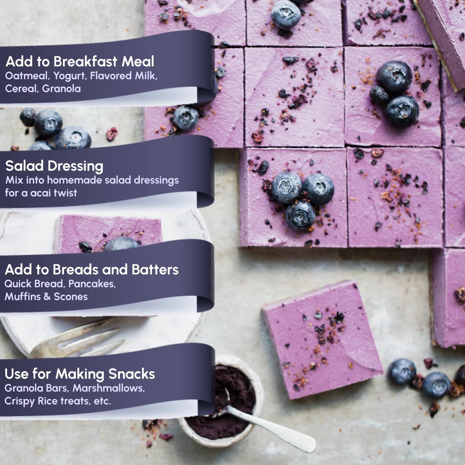 Beleon Goods For Life Organic Acai Powder - Pure All Natural Acai Powder for Acai Bowls Baking, Flavoring, Acai Smoothie, Beverage, 8 oz