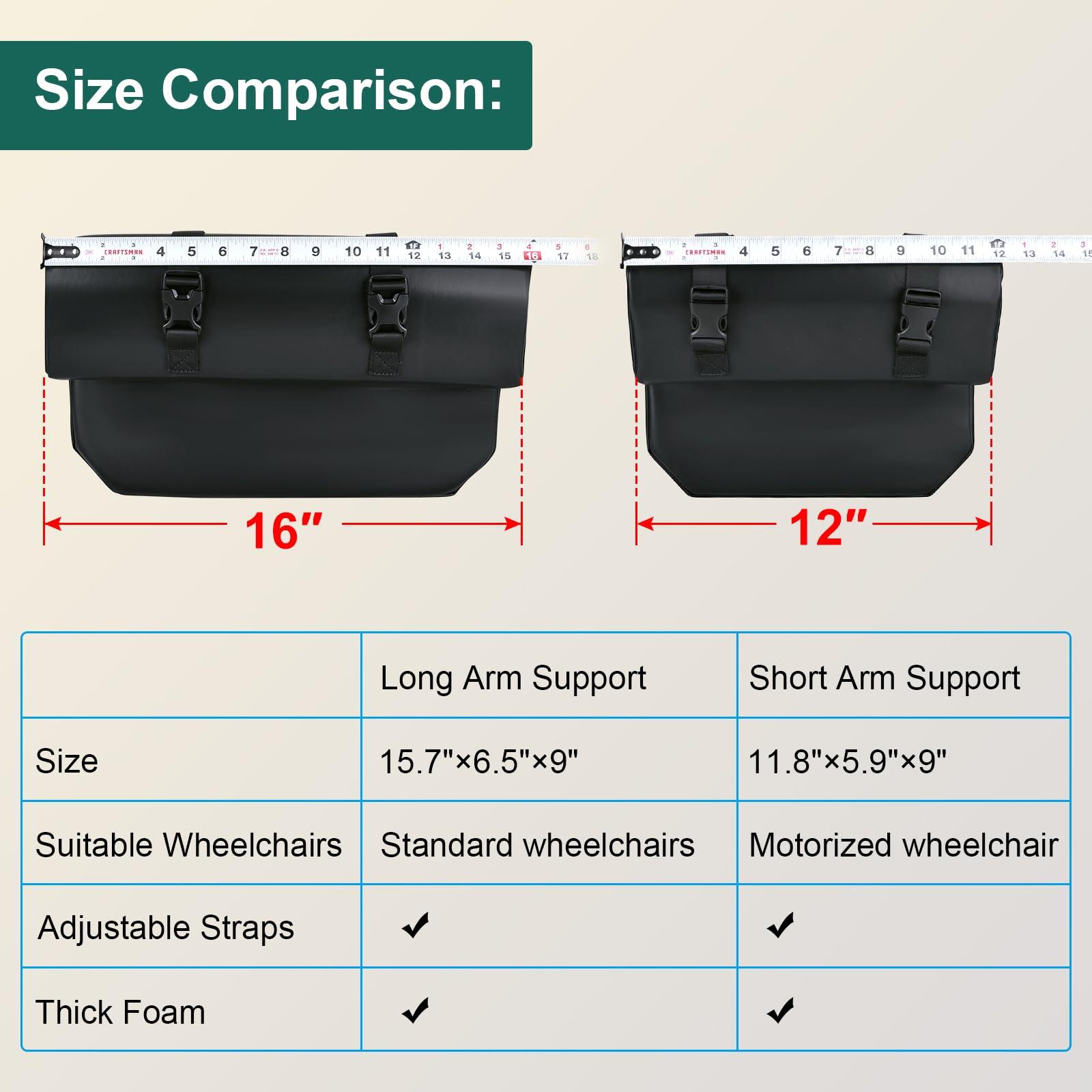iGuerburn iGuerburn 16\'\'L Lateral Support for Wheelchair Armrest Pads Cushions, Arm Trough for Wheelchair Right/Left Side, Arm Rest Support Adjust Leaning Posture for Seniors Stroke Patient Essentials Gifts