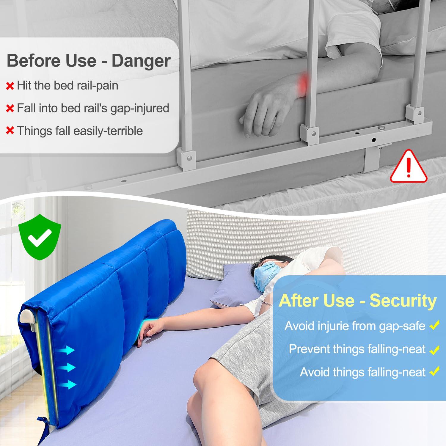 NEAUDE NEAUDE Bed Rail Pads, Hospital Bed Rail Covers, Bed Bumpers Adults Padding, Bed Side Rails Padded, Bed Railing Foam Pads, Bed Rail Cover for Elderly Safety