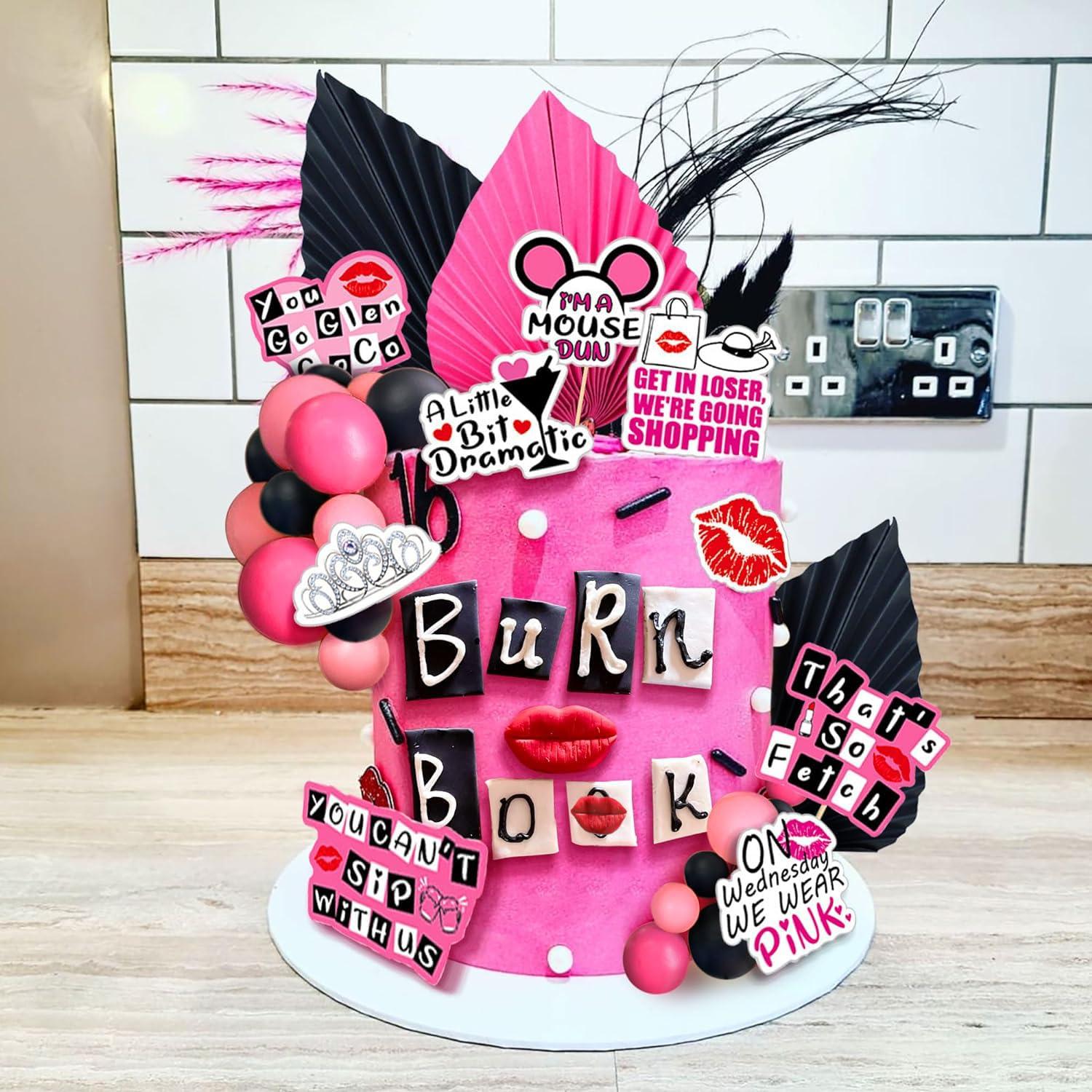 LaVenty LaVenty Mean Girl Cake Topper Mean Girl Birthday Party Decoration Cupcake Toppers for Wedding Bridal Shower Bachelorette Theme Girls Party Cake Decorations Supplies