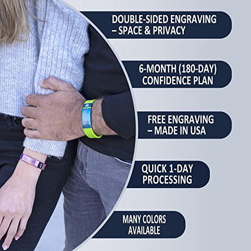 Divoti Divoti Supercharge Wristband ID, Silicone Clasp Identification Bracelet and Sport ID for Athletes - Red Tag/White Silicone Band - 19mm