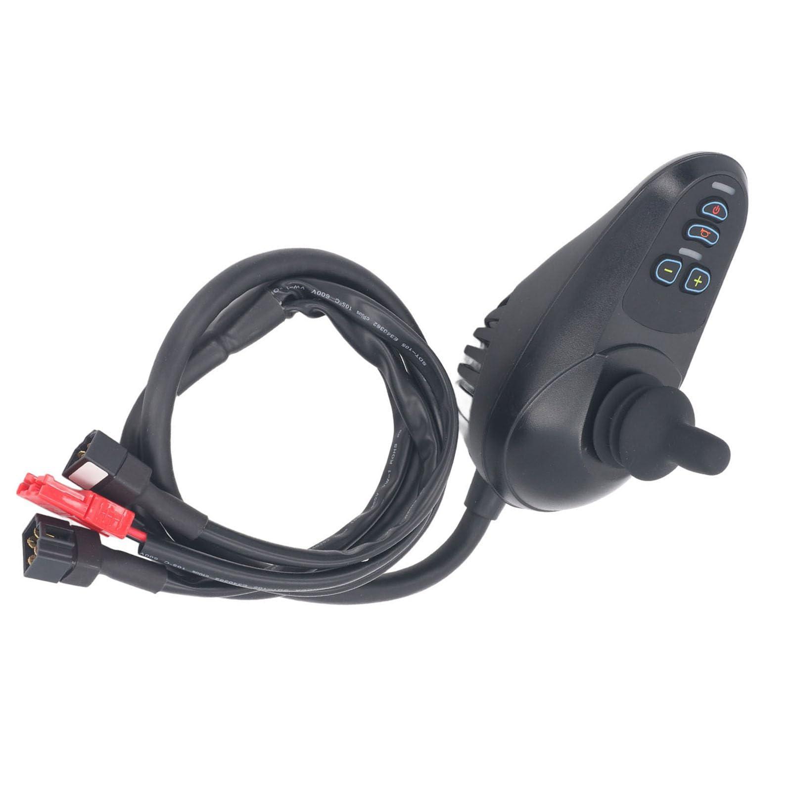 Ymiko Electric Wheelchair Power Controller, Brake Controller, Joystick Controller DC24V 50A 4 Keys for Mobility Solutions with Electric Wheelchair