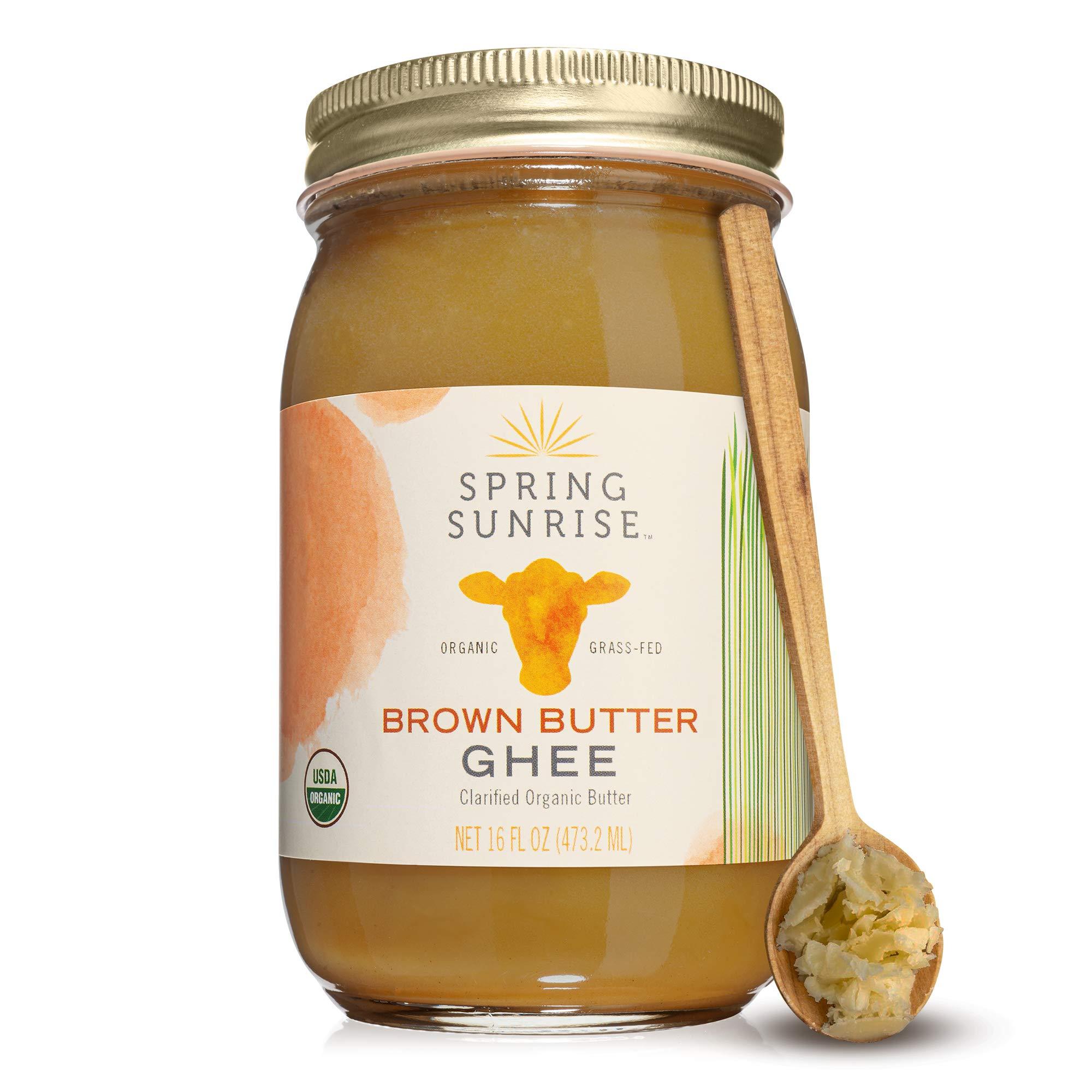 Spring Sunrise Spring Sunrise Brown Butter Ghee - Grass Fed Butter - Ghee Butter Organic Grass Fed - Ghee Clarified Butter - Ghee Butter - Ghee Organic - Grass Fed Ghee - Organic Ghee From Grass-fed Cows