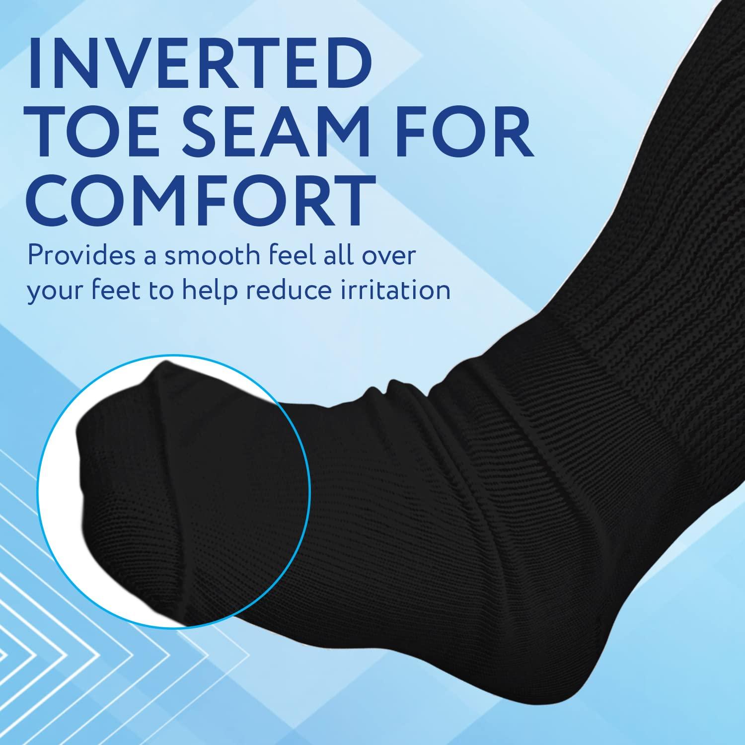 IMPRESA IMPRESA [4 Pairs Extra Width Socks for Lymphedema - Bariatric - Oversized Stretches up to 30\'\' Over Calf for Swollen Feet - One Size Unisex Black 2 Pairs Regular and 2 Pairs With Non Skid Grips