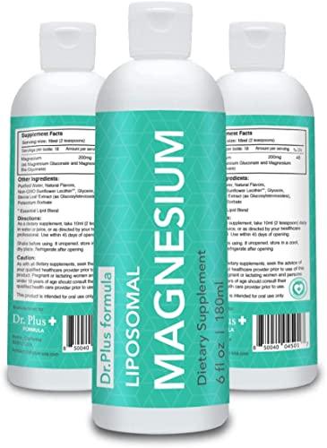 Dr.Plus + Liposomal Magnesium 200mg Liquid, 6 fl oz, Made in USA (3)