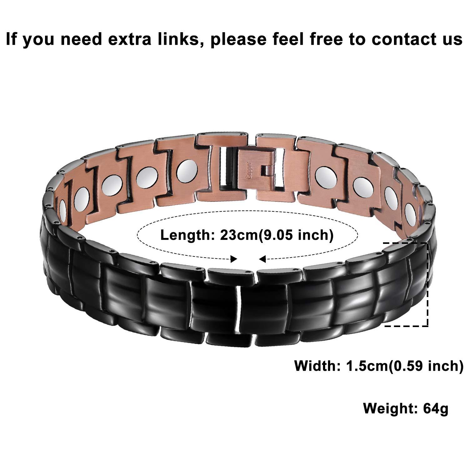 Feraco Feraco Copper Bracelet for Men - Magnetic Copper Magnetic Bracelets - 100% Pure Copper Jewelry Gift with Adjustable Sizing Tool