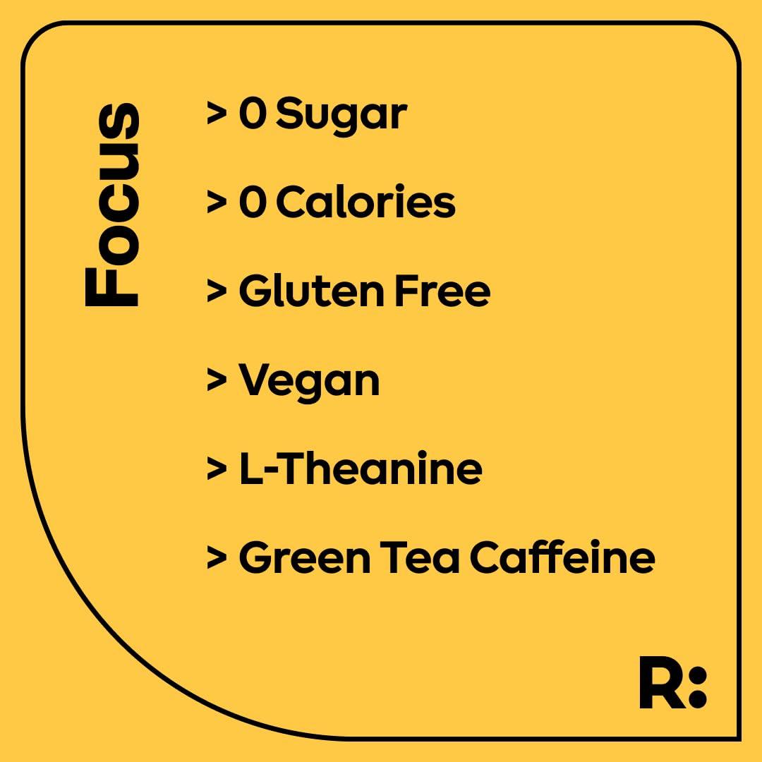 RYDE Ryde: Focus Shot | Orange Flavor | L-Theanine & Ginseng | Green Tea Caffeine | Vitamins B2 & B7 | 0 Calories, 0 Sugar | 2 FL OZ Shots | Supports Focus* (8 Pack)