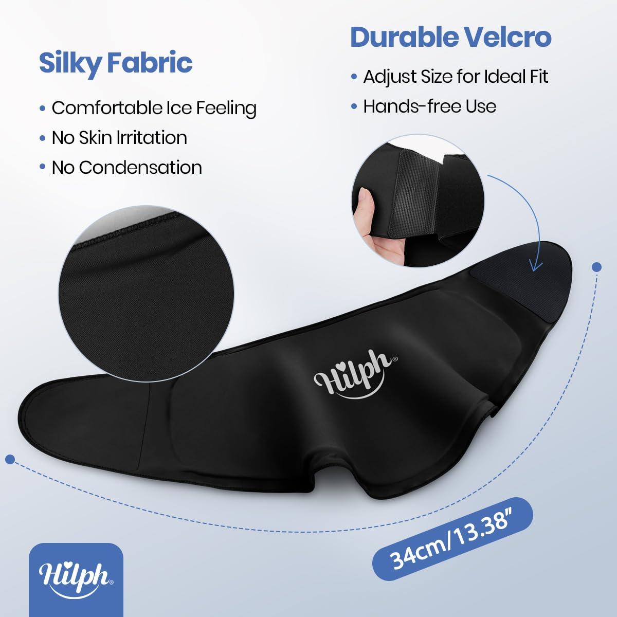 Hilph Hilph Cervical Neck Gel Ice Pack Wrap for Super Snug Fit, Flexible & Comfortable Reusable Hot Cold Therapy for Chronic Neck Pain, Neck Pressure, Sport Injuries, Neck Cervical Surgery (Black)