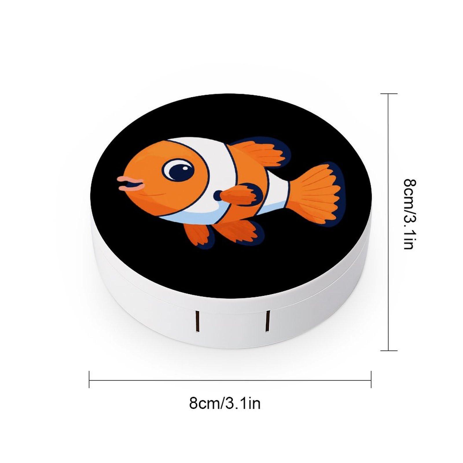 XKAWPC Clown Fish Contact Lens Travel Kit Portable Cute Contact Box with Mirror for Daily Outdoor