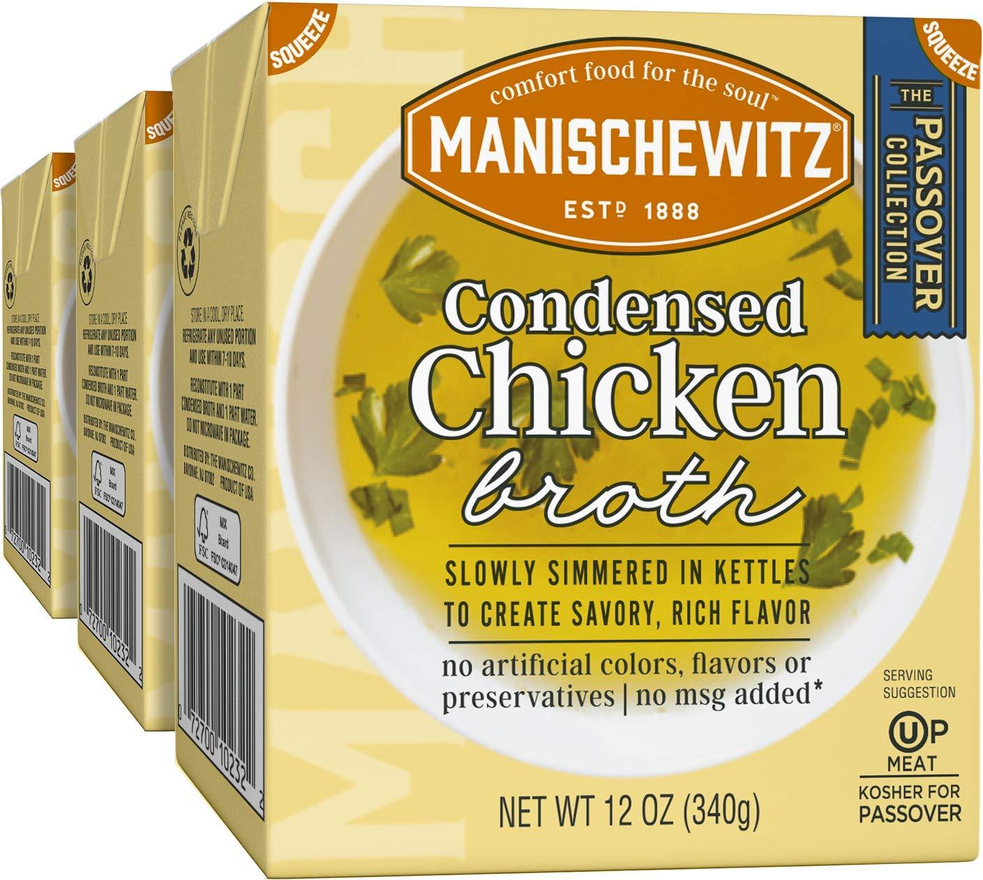 Manischewitz Manischewitz Chicken Broth 12oz (3 Pack), Flavorful, Kettle Cooked, Slowly Simmered, Kosher for Passover