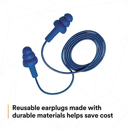 3M 3M E-A-R UltraFit Earplugs 340-4007, Metal Detectable, Corded, Poly Bag, 400 Pair/Case