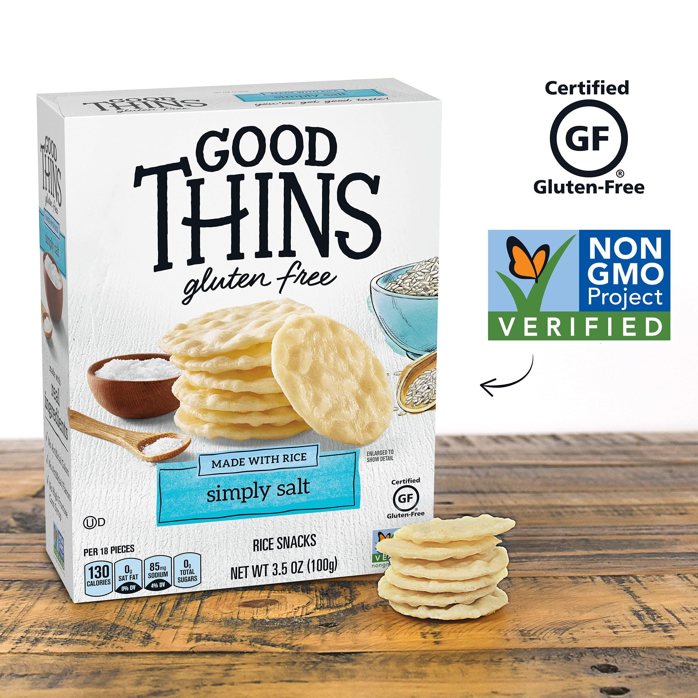 Good Thins Good Thins Simply Salt Rice Snacks Gluten Free Crackers, 3.5 oz (Pack of 3)