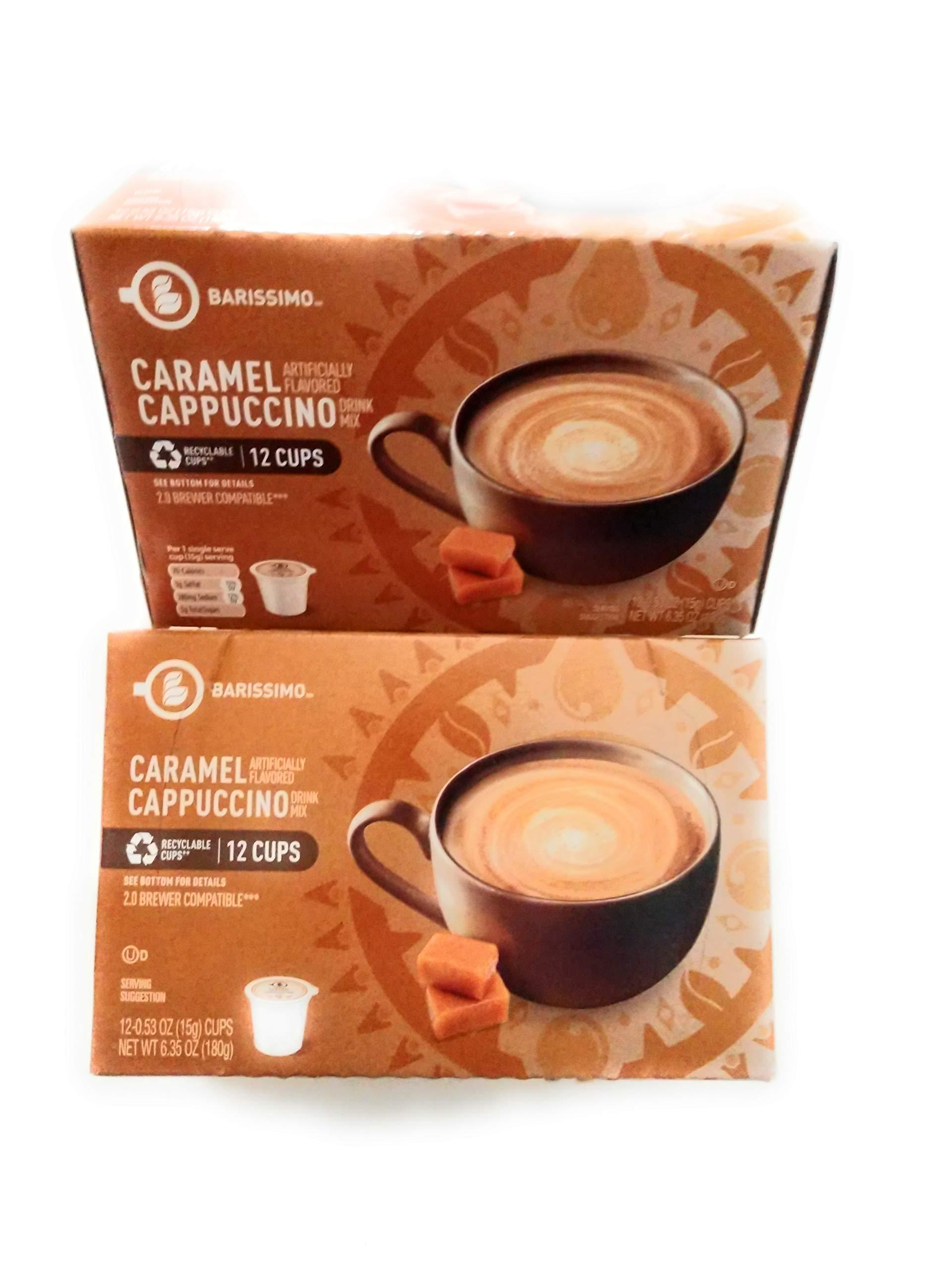 Barissimo Barissimo Caramel Cappuccino Coffee Drink Mix K-Cup Compatible 2 Boxes 24 Pods - SET OF 2