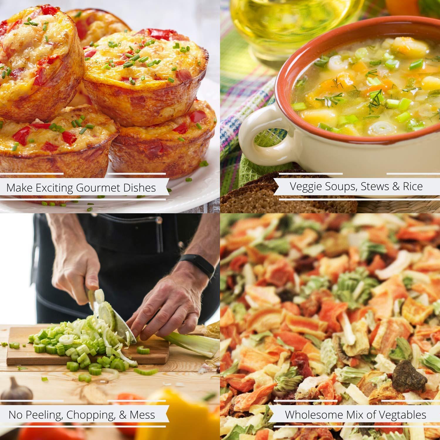 It's Delish Garden Deluxe Vegetable Soup Mix by It’s Delish, 24 OZ Jumbo Container | 16 Natural Dehydrated Vegetables for Ramen Noodles, Soup Greens with Beets | Freeze Dried Veggie Blend | No MSG, Vegan, Kosher