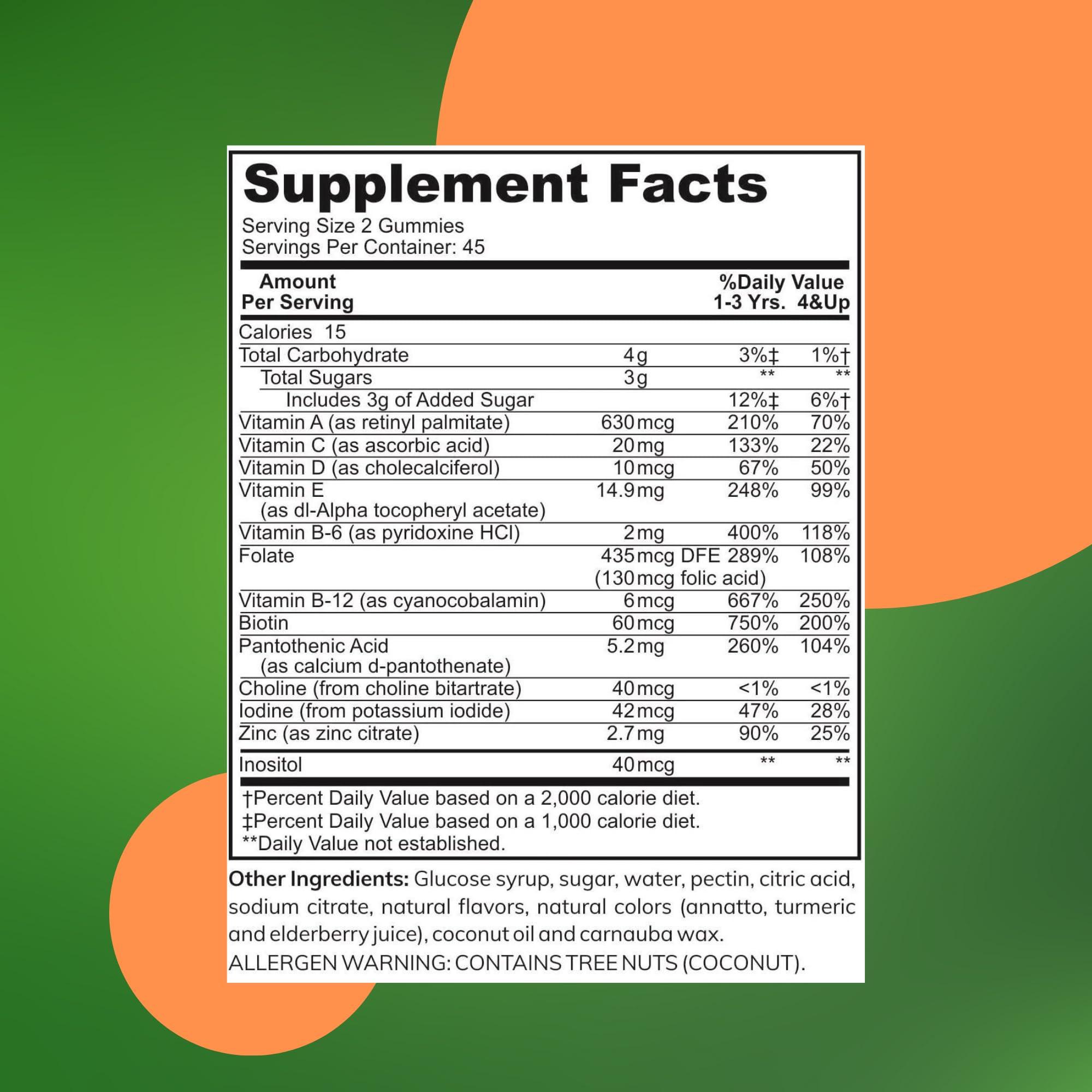 Zaytun Vitamins Zaytun Vitamins Halal Adult Multivitamin Gummies for Men, Women, Complete Everyday Nutritional Support with Biotin, Vegan, Natural Fruit Flavors, Non-GMO, Made in USA - Halal Vitamins